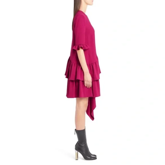 Alexander McQueen Asymmetric Ruffle Hem Drape Dress NWT 44/8 - Picture 8 of 11
